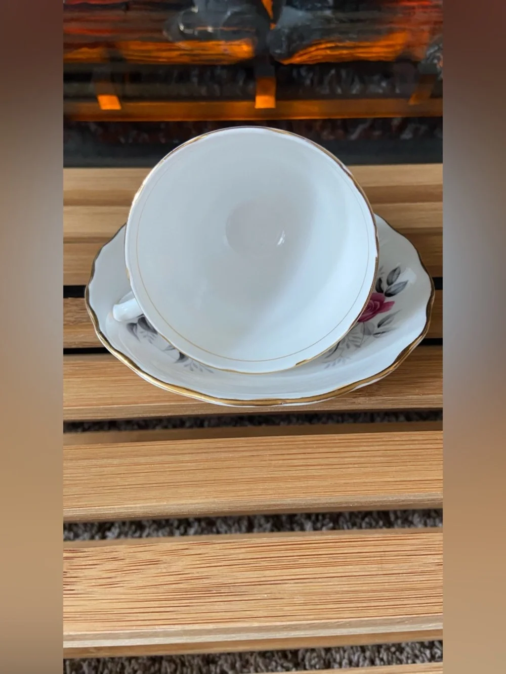 Royal Vale Fine Bone China Tea Cup & Saucer with Pink & Yellow Floral- Beautiful